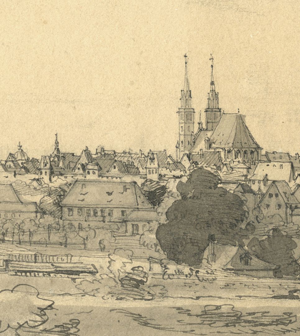 Nürnberg Stadtpanorama Detailansicht mit Lorenzkirche