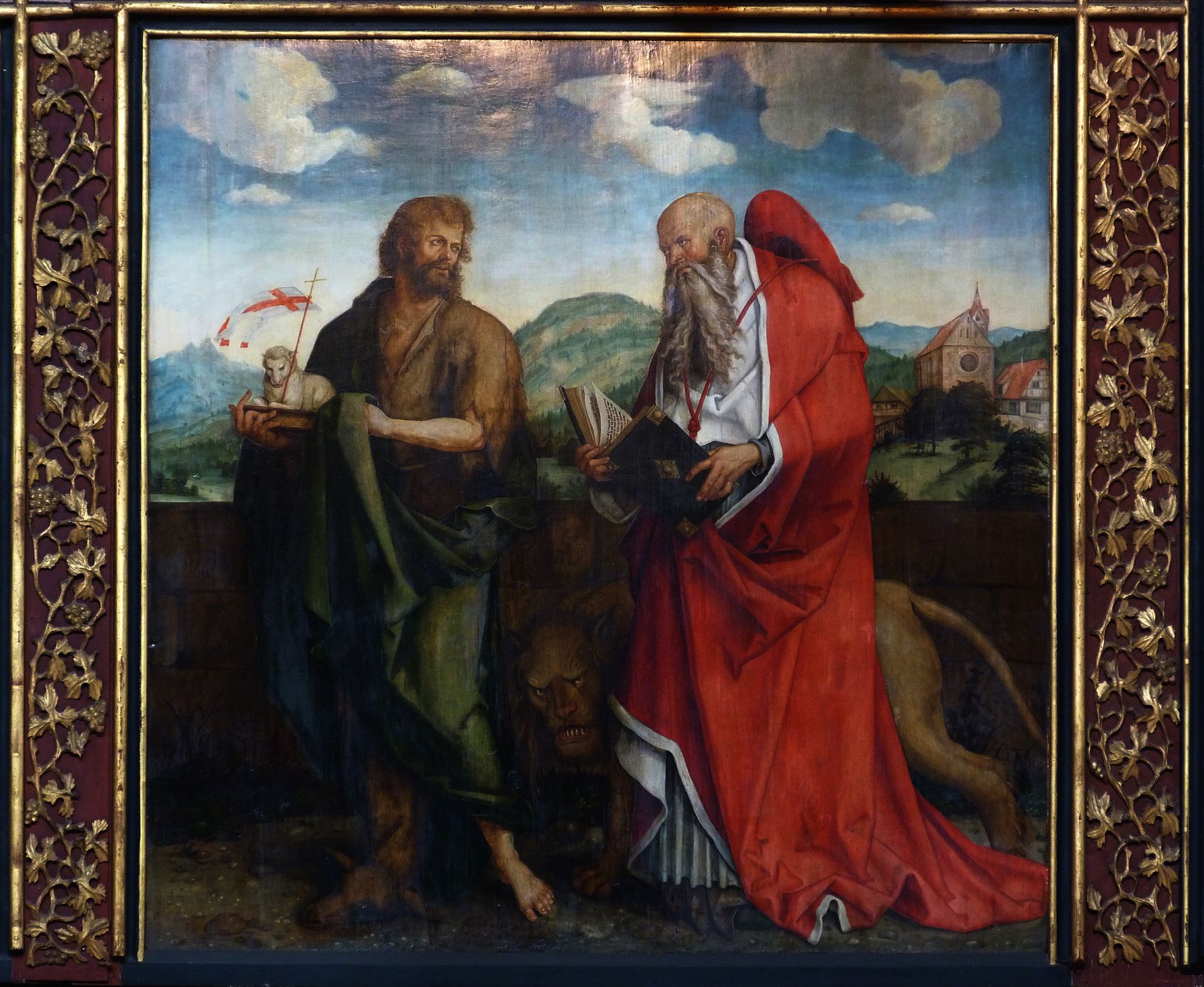Epitaph für Propst Lorenz Tucher rechte Tafel: Johannes der Täufer und Hieronymus