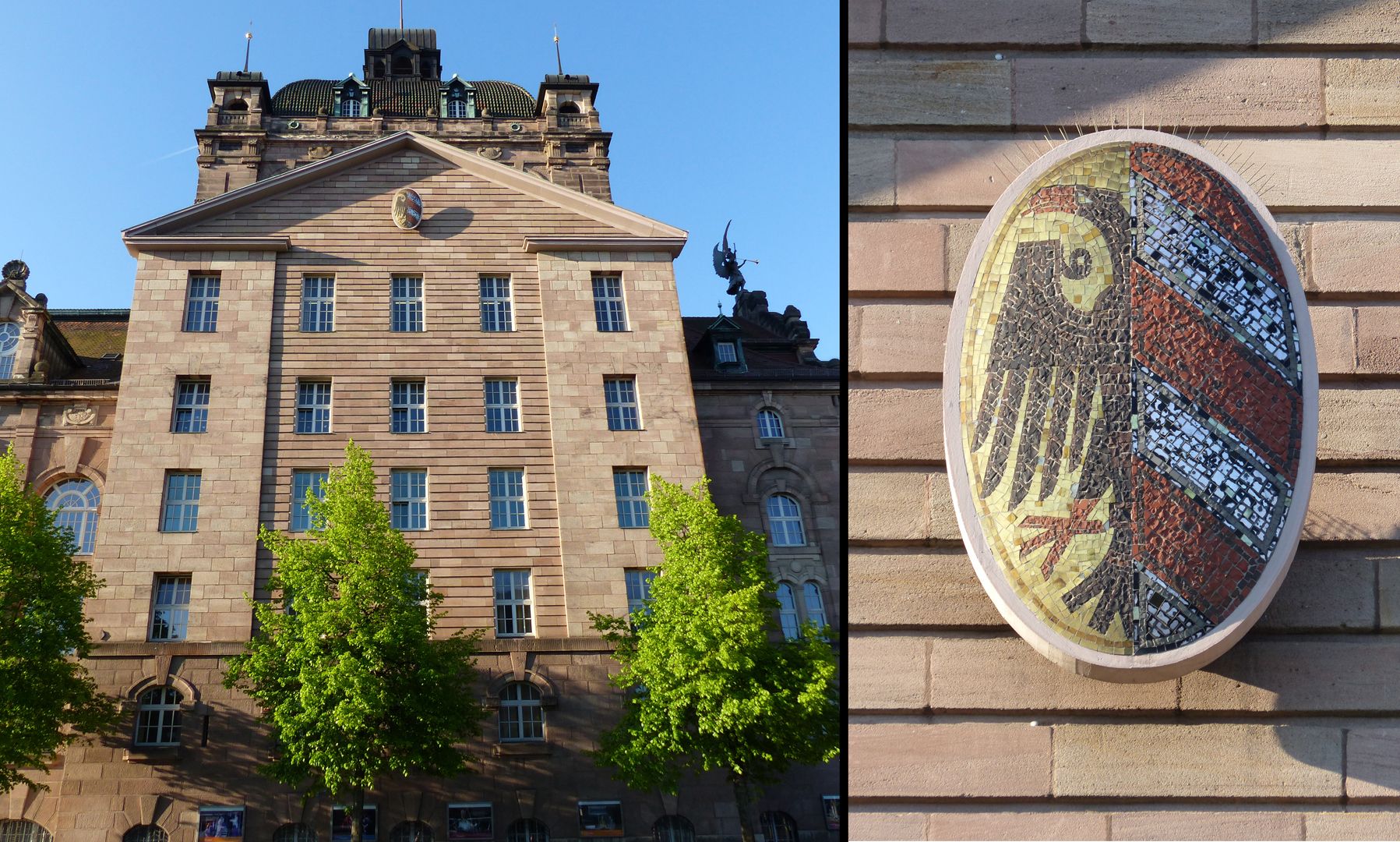 Kleines Stadtwappen Vergleichsbild: Wappen am Bühnenhaus des Opernhauses (Stadtseite), um 1955